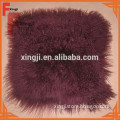 dyed wine color Tibet lamb fur cushion